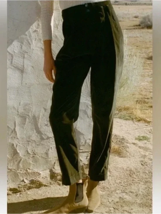 Doen Nelda Corduroy Pant Dark Green Olive Sz 4-6 Womens - Picture 2 of 16